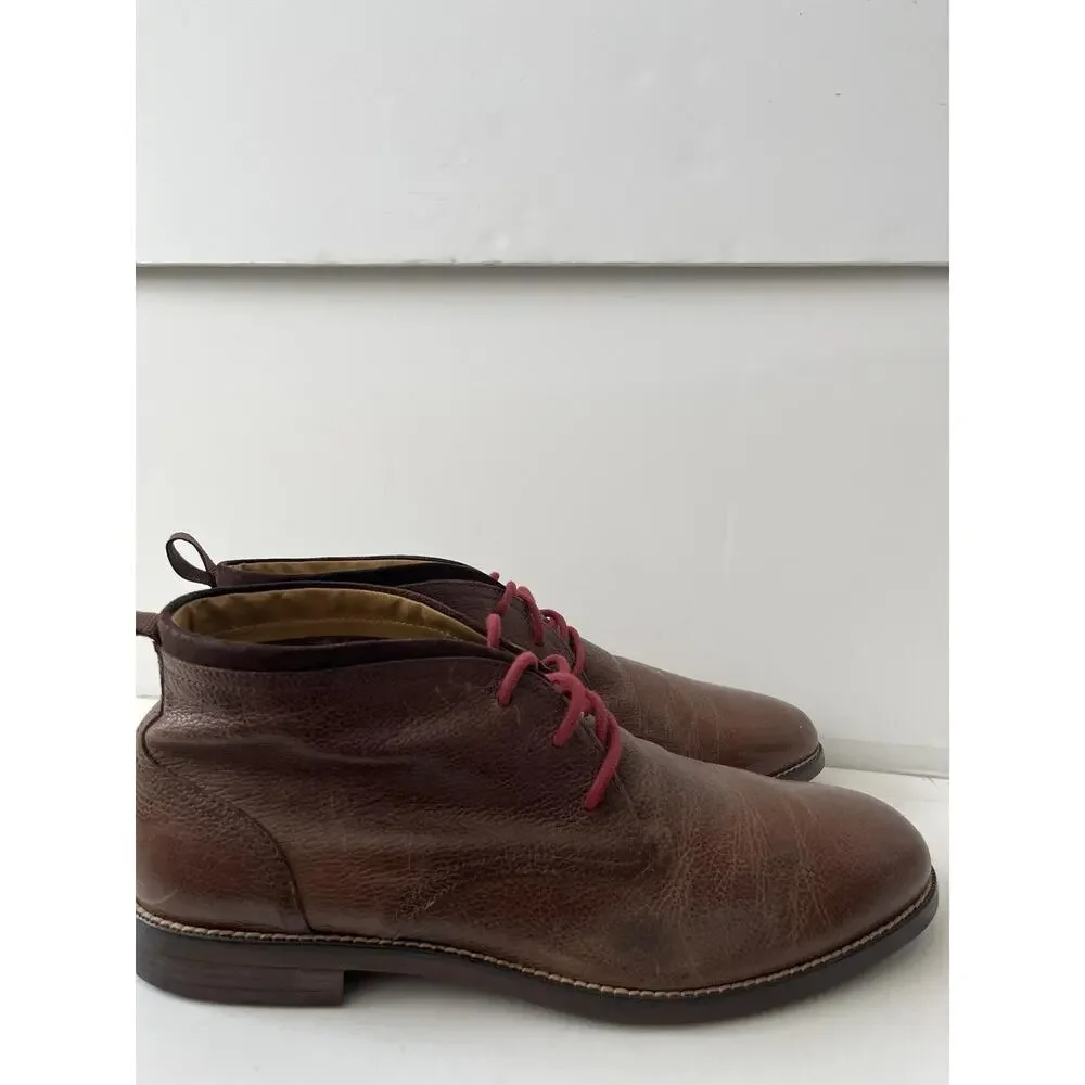 Cole Haan Boots Mens Size 11.5 Brown Leather Chukka Lace Up Ankle Casual Lined